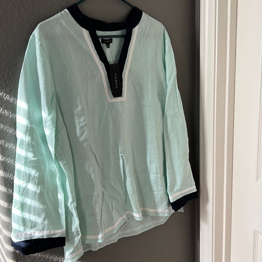 Talbots linen tunic top size L